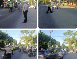 Satlantas Polres Langkat Atur Arus Lalu Lintas Dalam Strong Point Pagi