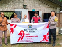 Polsek Besitang Salurkan Bansos Untuk Warga Sambut Hari Bhayangkara Ke-79