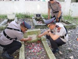 Sambut HUT Bhayangkara Ke 79, Polres Langkat Ziarah dan Tabur Bunga di Taman Makam Pahlawan