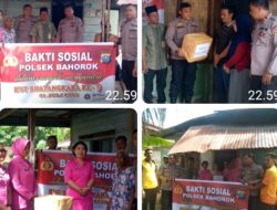 Kapolsek Bahorok Pimpin Langsung Pembagian Bansos Kepada Masyarakat Yang Kurang Mampu Dalam Rangka HUT Bhayangkara Ke-79