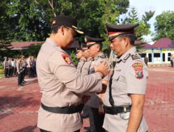 Kapolres Langkat Pimpin Sertijab Kapolsek Hinai dan Kasi humas
