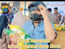 Direktorat Polairud Polda Sumut Gelar Gerakan Pangan Murah, Salurkan 5 Ton Beras SPHP Untuk Warga Sekitar Mako Polairud