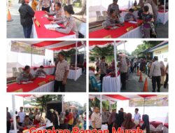 Hari Pertama Gerakan Pangan Murah Polres Langkat, 16 Ton Beras SPHP Ludes Terjual