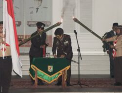 Kapolres Sergai Pimpin Upacara Kehormatan Renungan Suci HUT Rl Ke- 80