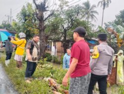 Wilayah Teluk Mengkudu Sudah Mulai Surut, Polsek Teluk Mengkudu Terus Perhatikan Perkembangan Situasi