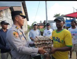 Wujud Kemanusian Polri ! Kapolres Sergai Bagikan Bantuan Sembako Kepada Masyarakat Tanjung Beringin