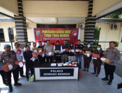 Polres Serdang Bedagai Gelar Pemusnahan Barang Bukti Narkoba Jenis Ganja