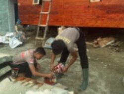 Brimob Sumut Hadir Sampai Tuntas, Huntara Dicat dan Saluran Air Warga Dibenahi