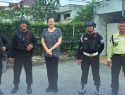 Brimob Sumut Lakukan Patroli Preventif di Kantor Konsulat Asing di Kota Medan