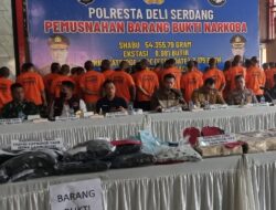Konprensi Pers Polresta Deli Serdang Pemusnahan Barang Bukti Narkoba    