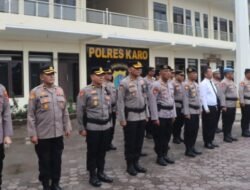 Kapolres Karo Lepas Personel BKO, Penanganan Erupsi Sinabung Tetap Siaga